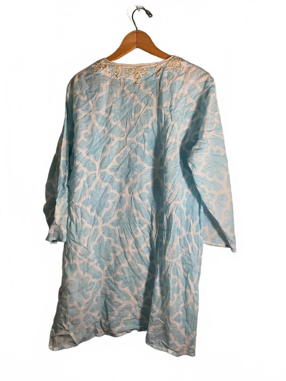 Roberta Roller Rabbit Blue and White Embroidered Tunic Dress - Picture 9 of 11